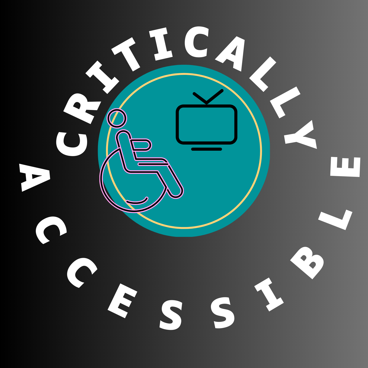 Critically Accessible logo featuring a person in a wheelchair watching a TV, with the text "Critically Accessible" prominently displayed. Represents a website focused on media reviews from a physical disability perspective.